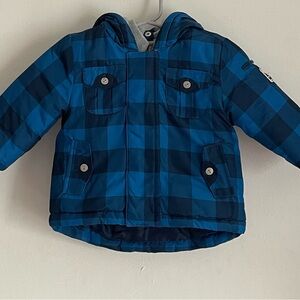 Kanz Blue Plaid Hooded Jacket size 3months